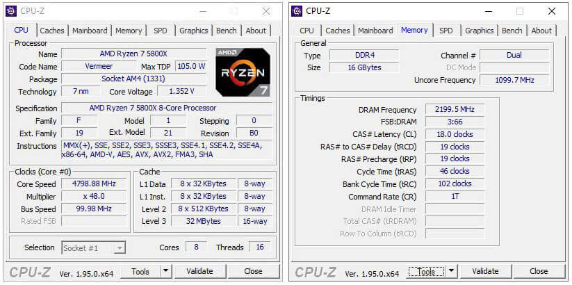 AMD Ryzen 5800X 4.8Ghz all core overclock