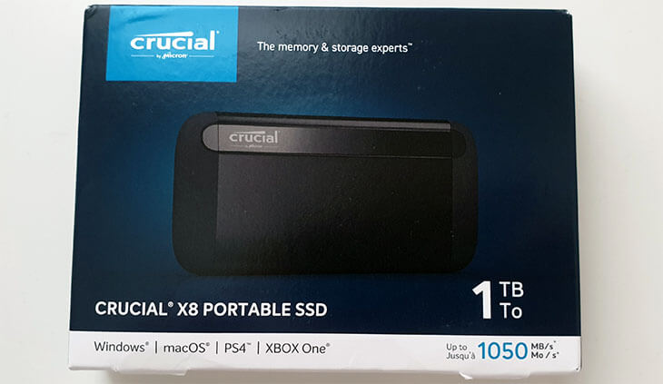 CRUCIAL SSD PORTABLE CRUCIAL X8 - EXTERNE - TYPE C & USB 3.2 (GEN